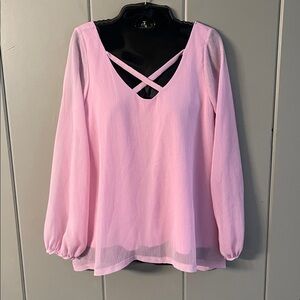 Anthropologie Audrey Pink Blouse Whimsical Coquette Girl Ballet Core Fairy